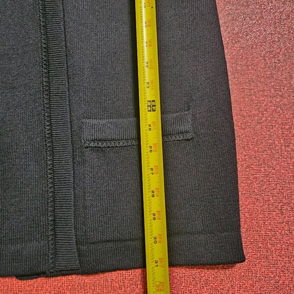 St. John Santana Knit Open Cardigan Sweater L Black Travel Office‎ Quiet Luxury - Picture 9 of 9